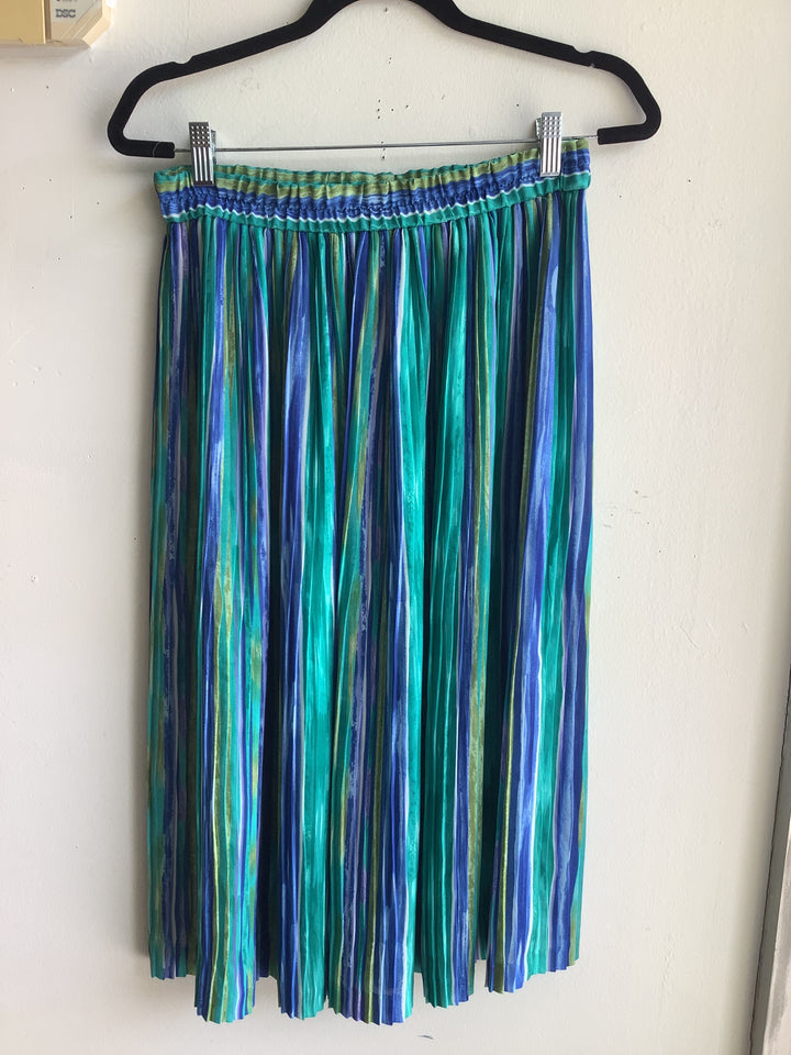 Ocean Breeze Pleated Midi Skirt