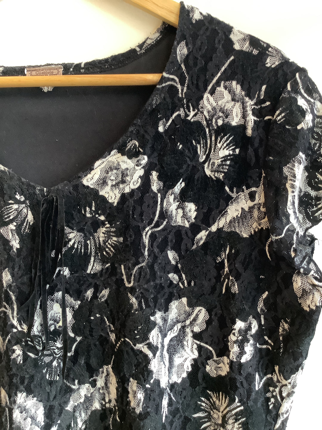 Vintage Lace Floral Knit Tee