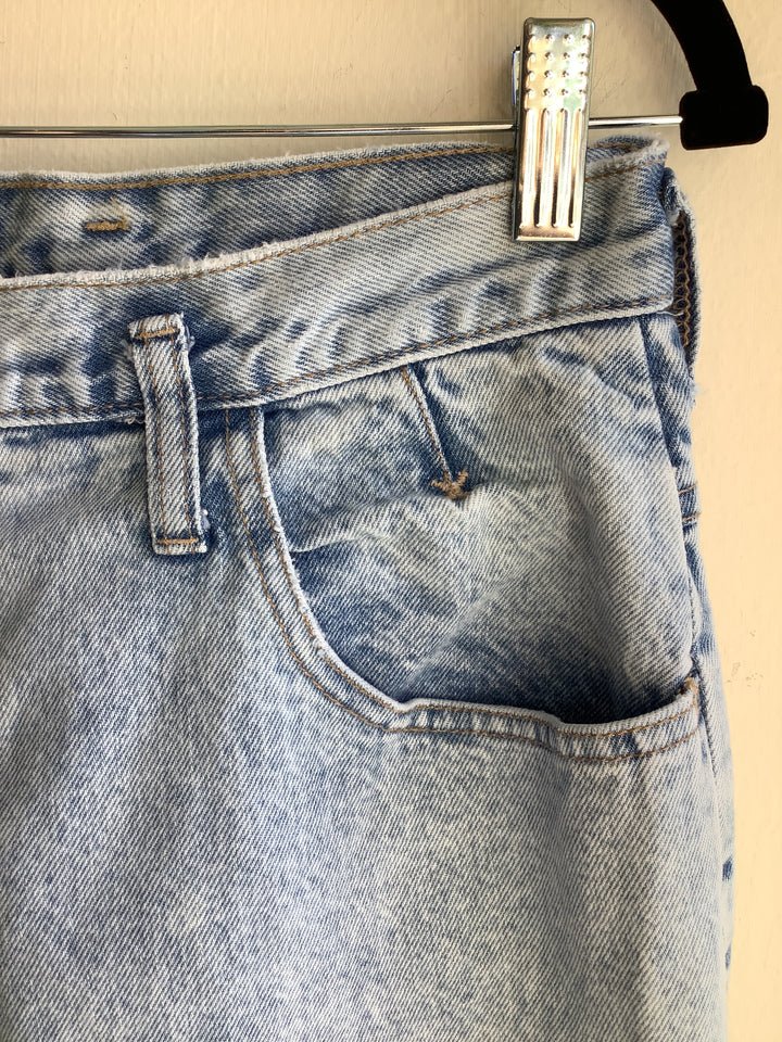 Vintage Brass Acid Wash Mom Jeans