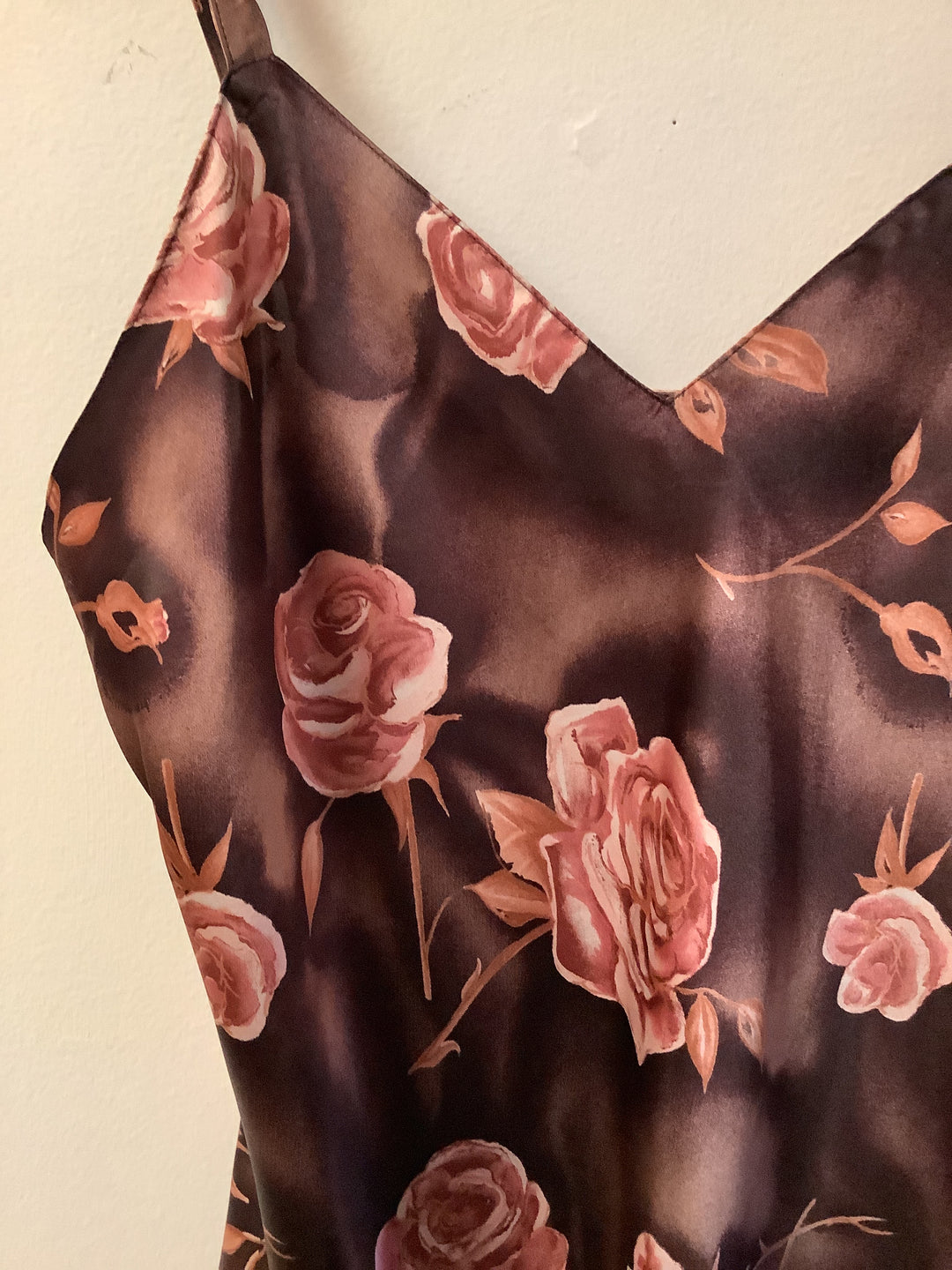 Vintage Rosy Mocha Satin Slip Dress