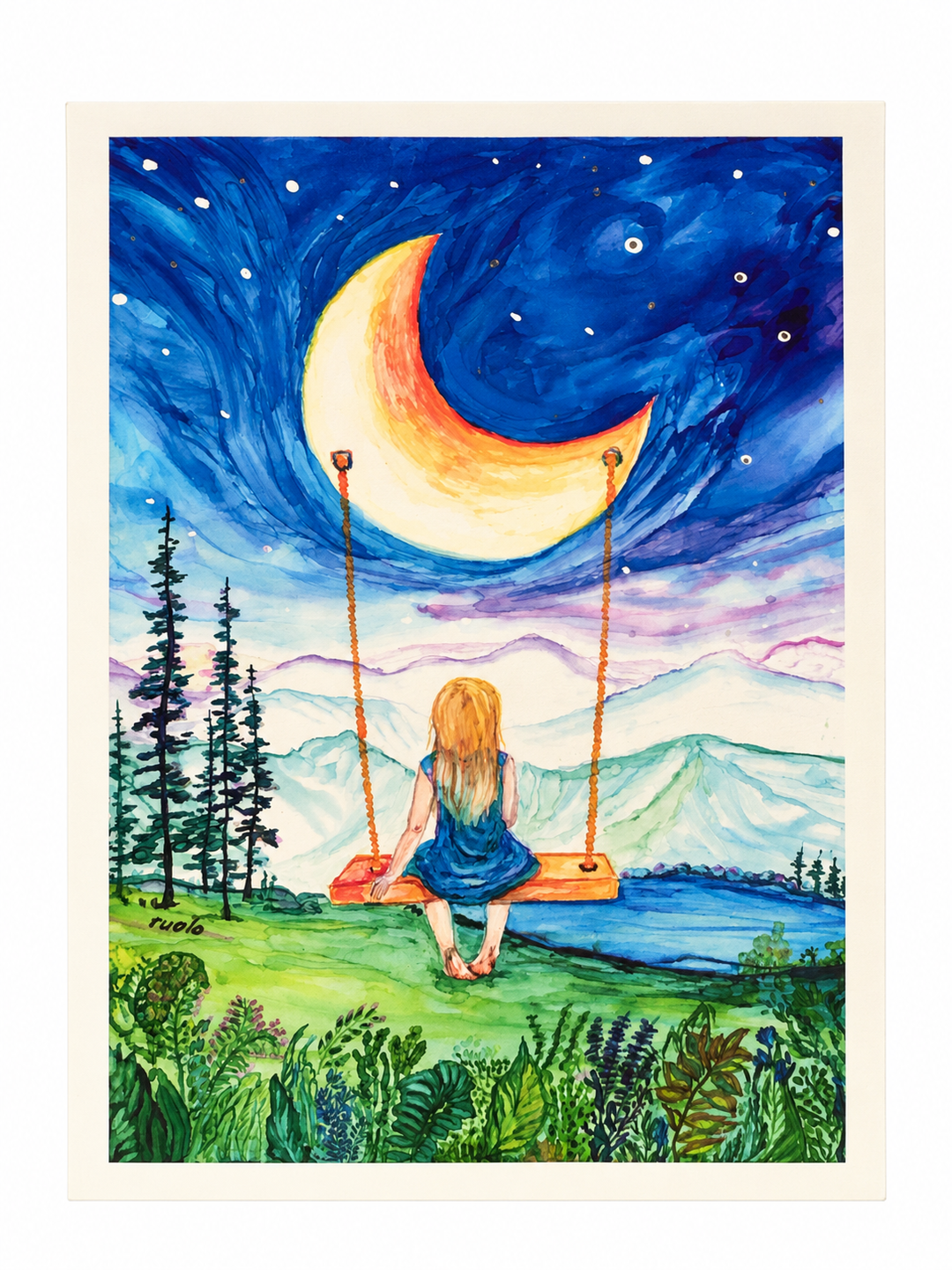 Girl + Moon