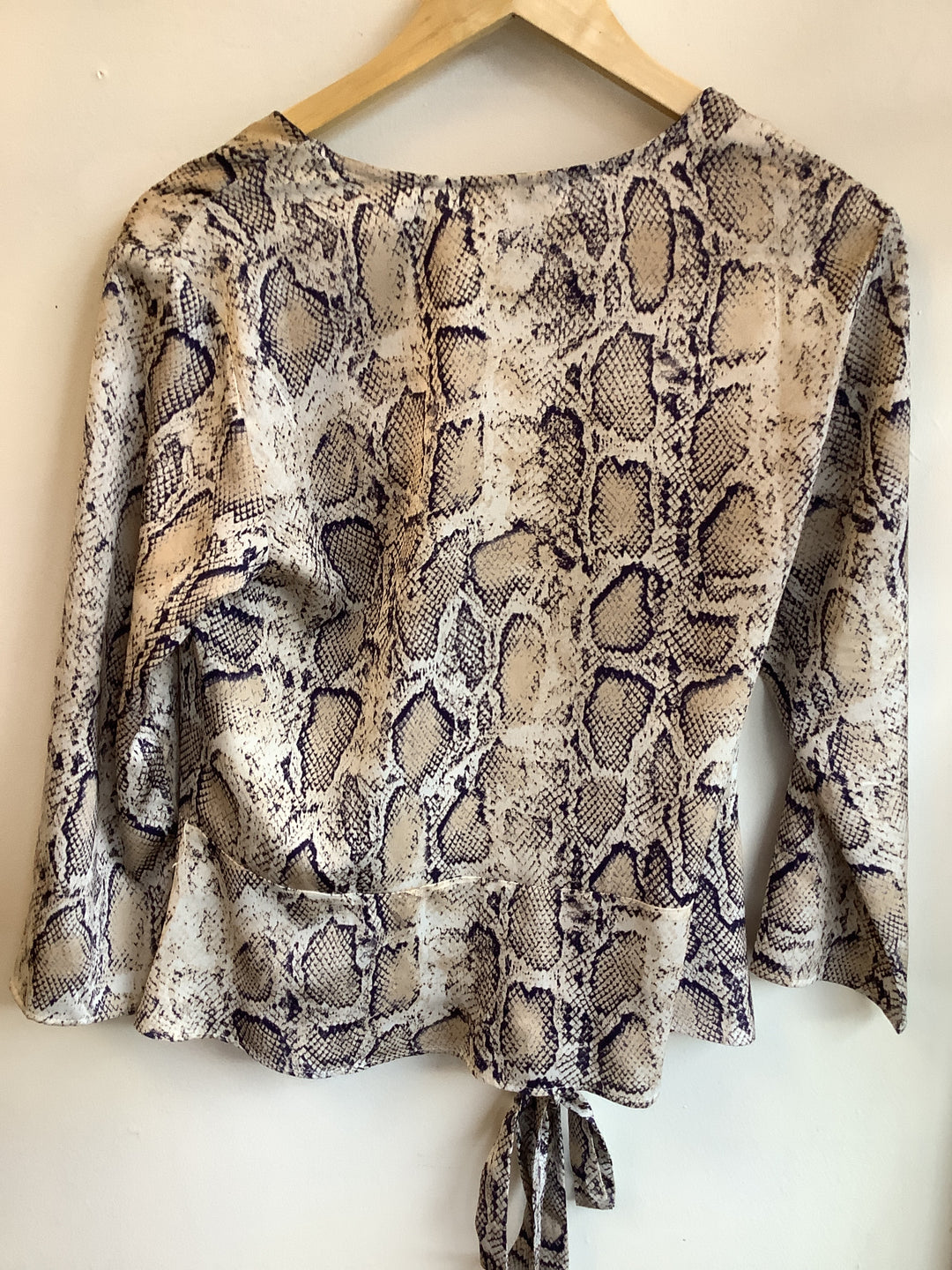 Vintage Silky Snakeskin Wrap Top