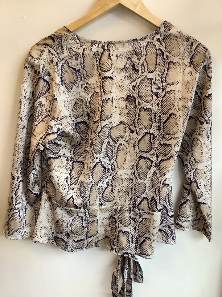 Vintage Silky Snakeskin Wrap Top