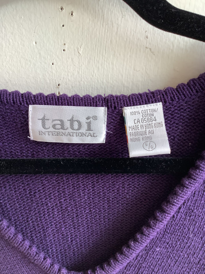 Tabi Purple Rose Knit Sweater