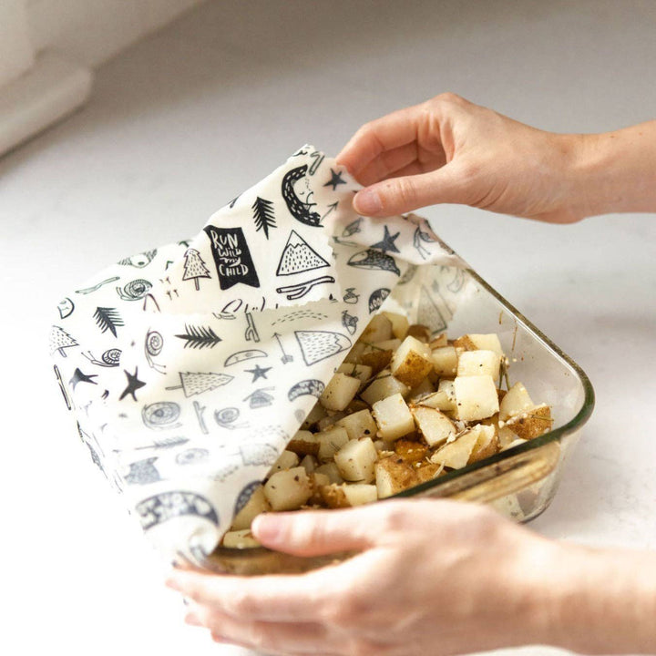 Reusable Beeswax Food Wraps: Camping Adventure Set of 3