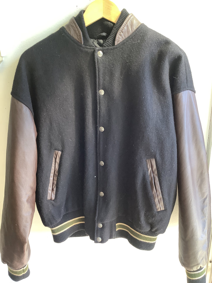 Vintage Black + Brown Varsity Jacket