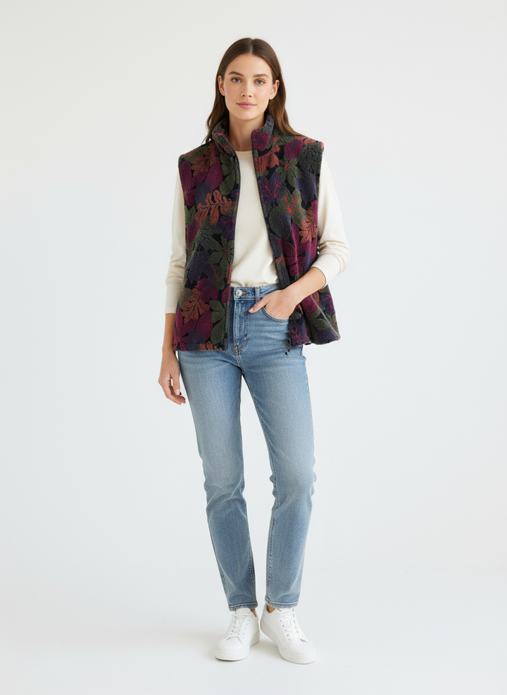Kellysport Floral Fleece Vest- Made in Canada