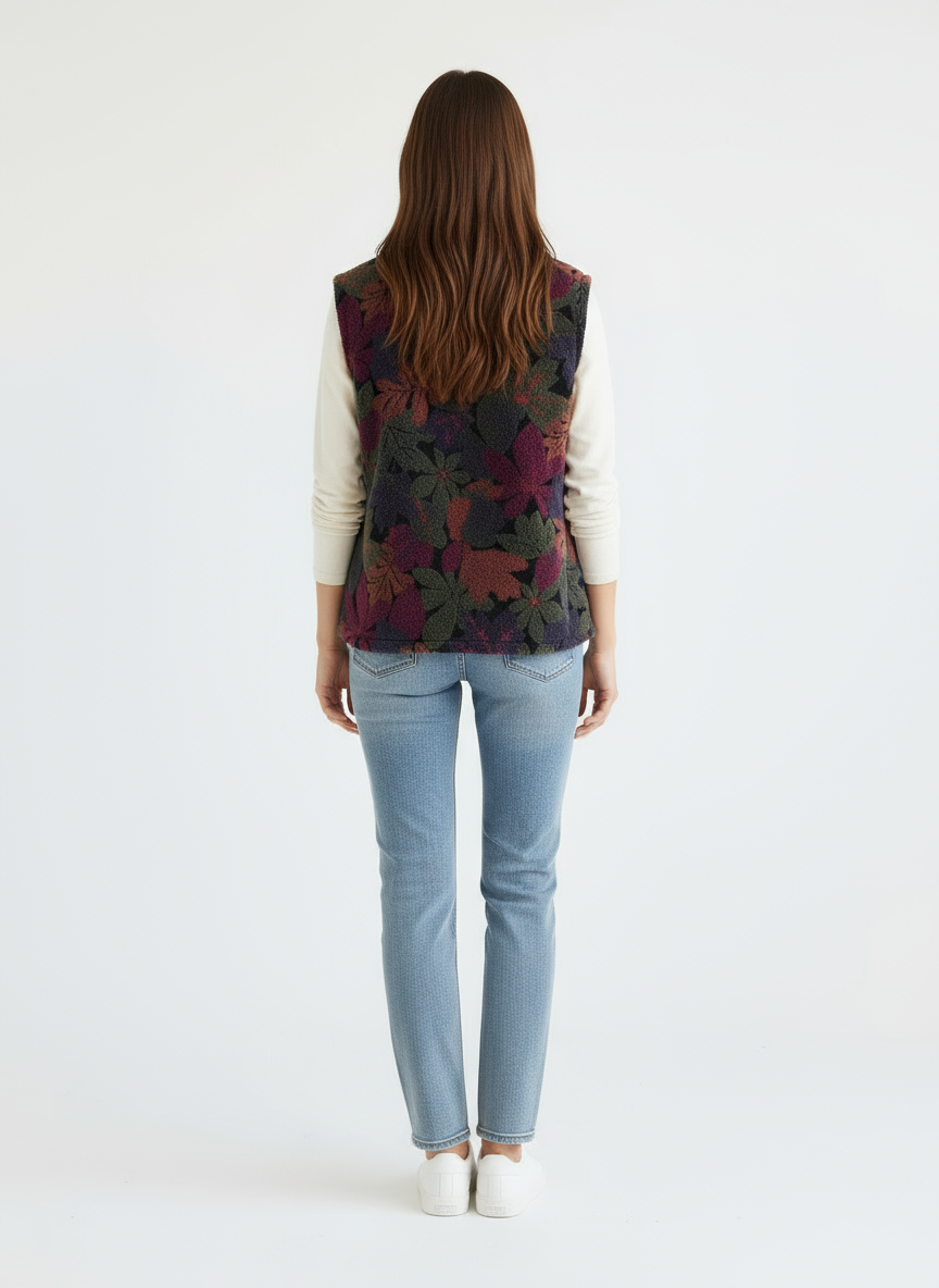 Kellysport Floral Fleece Vest- Made in Canada