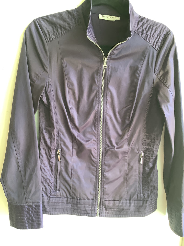 Chic Plum Zip-up Utility Jacket
