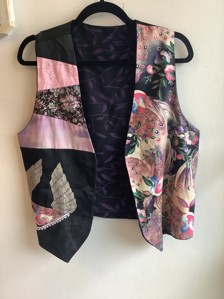 Peacock Patchwork Vest - Handmade