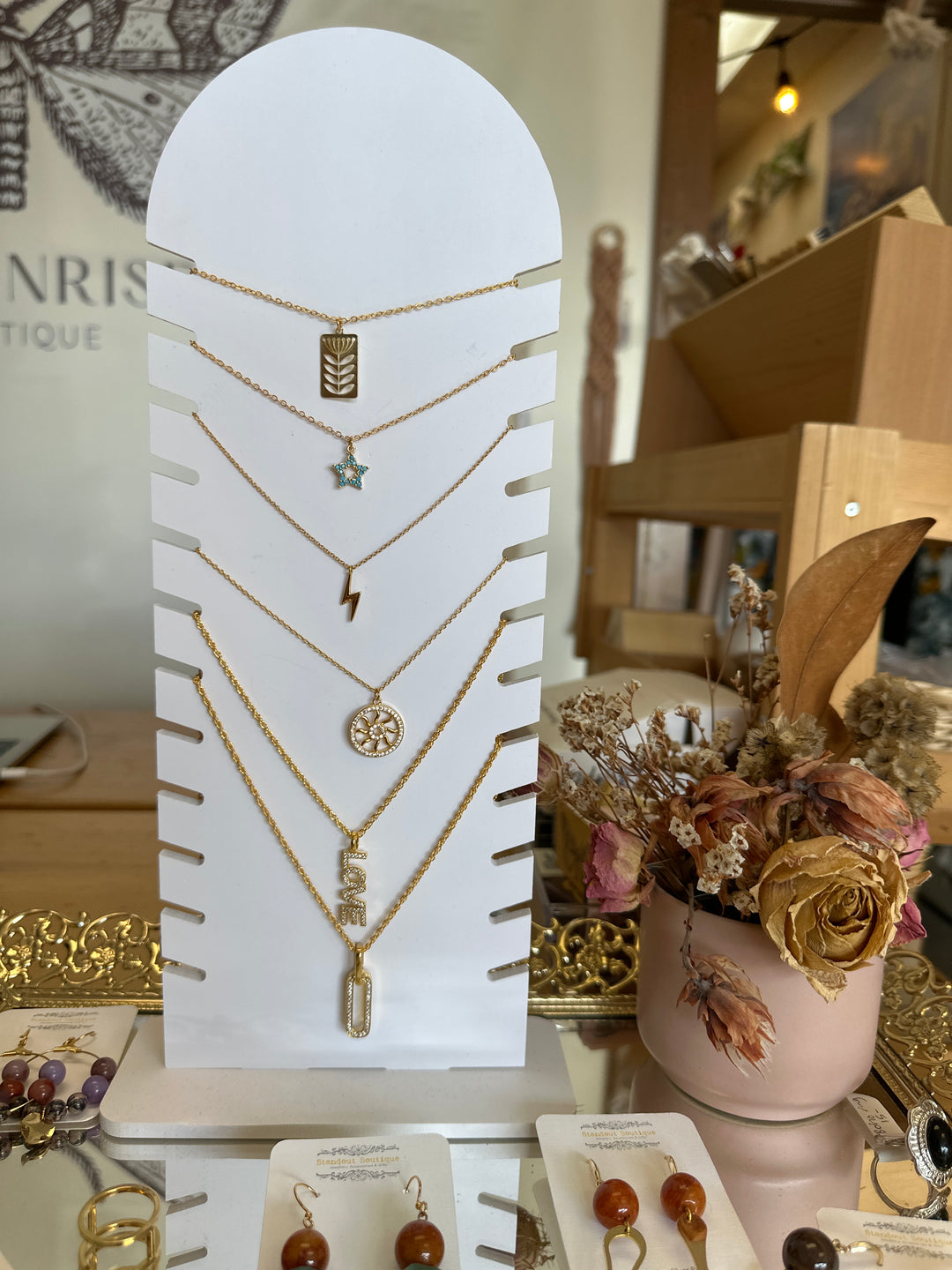 Standout Boutique Blue Star Gem 14k Gold Bond Necklace