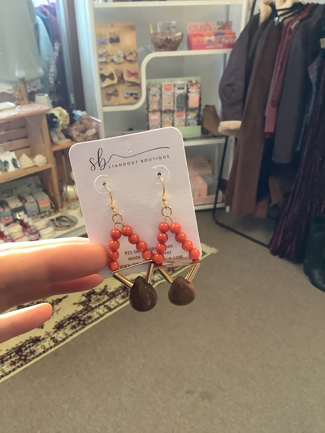 Standout Boutique Coral+Ocean Jasper Earrings- Vancouver, BC
