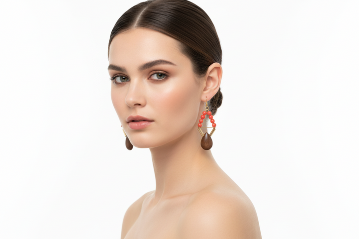Standout Boutique Coral+Ocean Jasper Earrings- Vancouver, BC