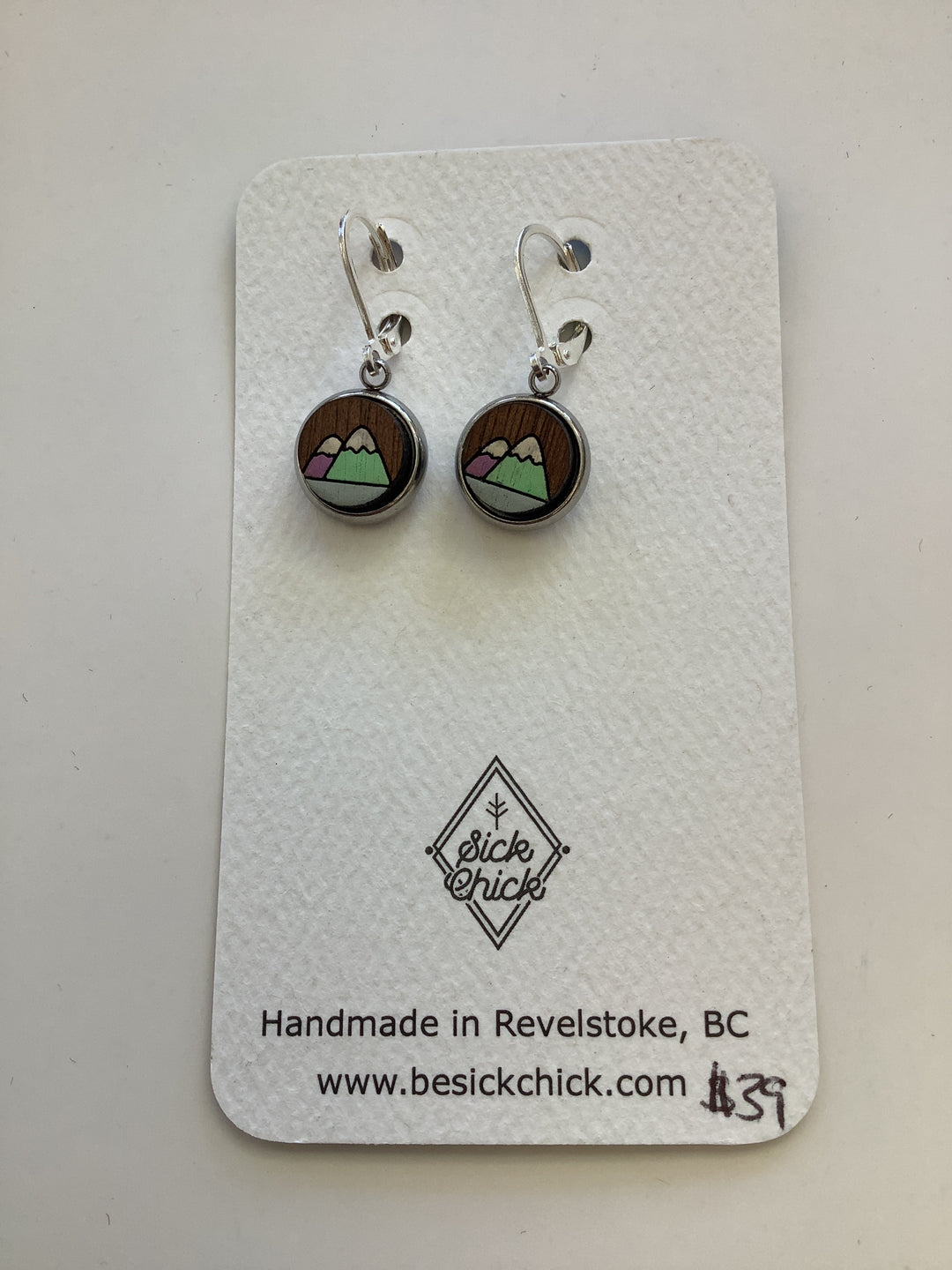 Green+Purple Mountains Dangle Earrings - Sick Chick (Revelstoke, BC)