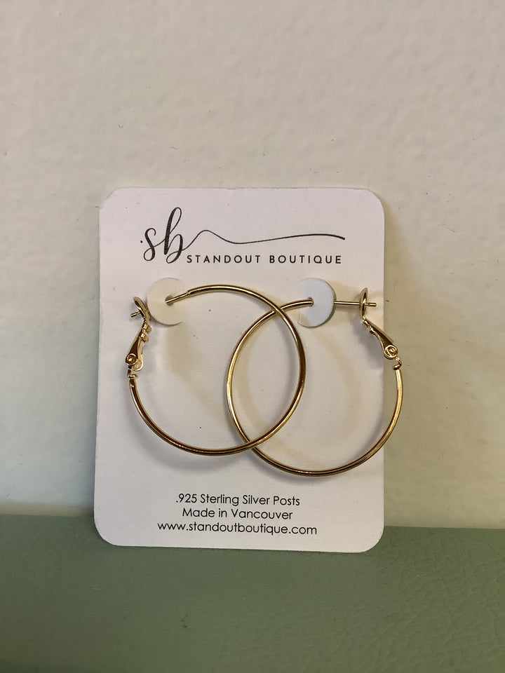 Standout Boutique Thin Gold Hoops
