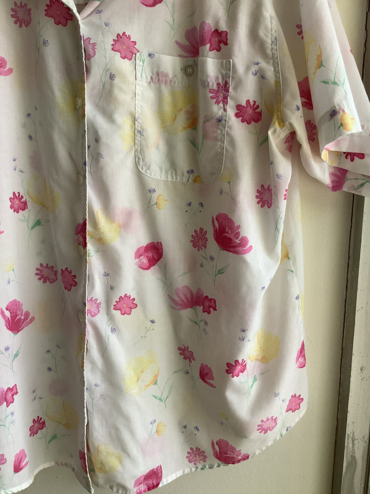 Vintage Floral Button Up Blouse