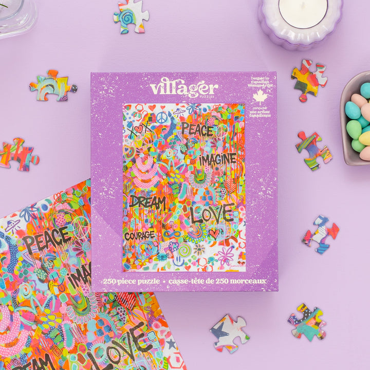Pink Graffiti | 250 Piece Puzzle | Kids &amp; Adults | Designed in Canada by Jasmine Dhillon