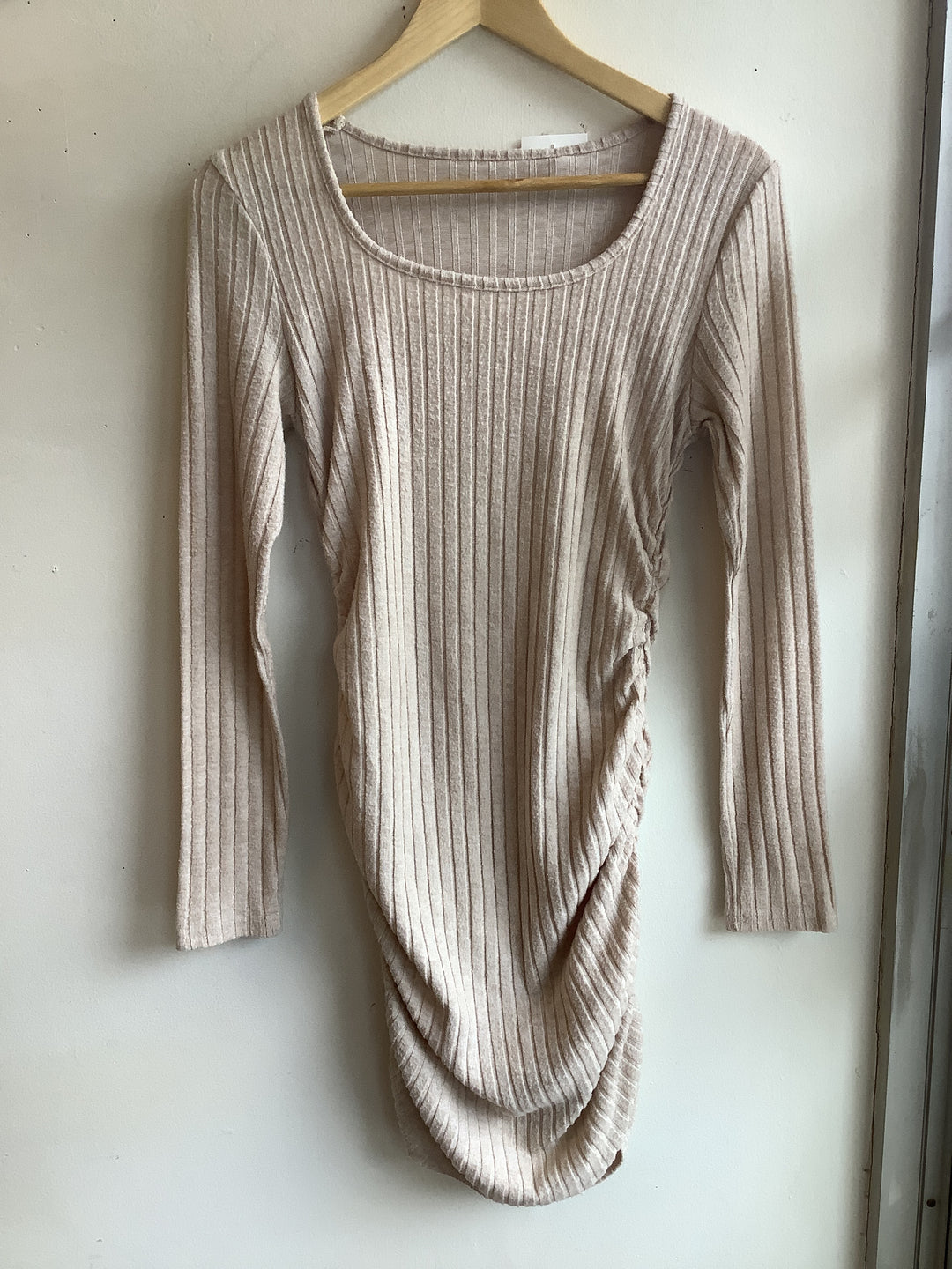 Sandstone Ribbed Midi Dress