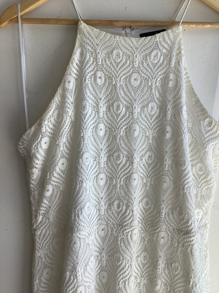 Le Chateau Ivory Lace Midi Dress