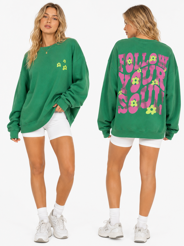 Flower Power Oversized Crewneck