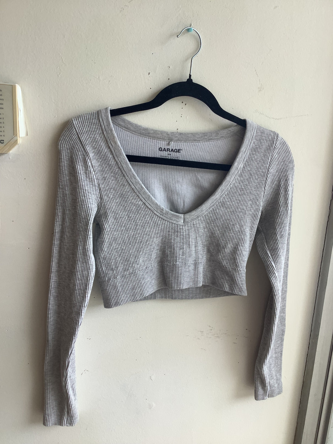 Garage Grey Ribbed Long-Sleeve