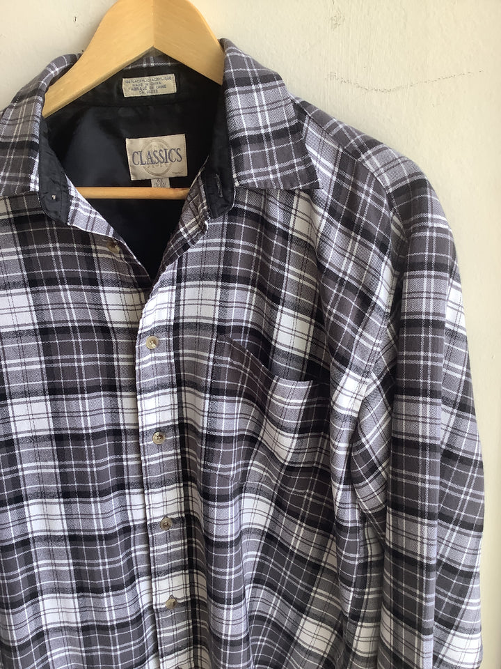 Classic Black &amp; White Plaid Shirt