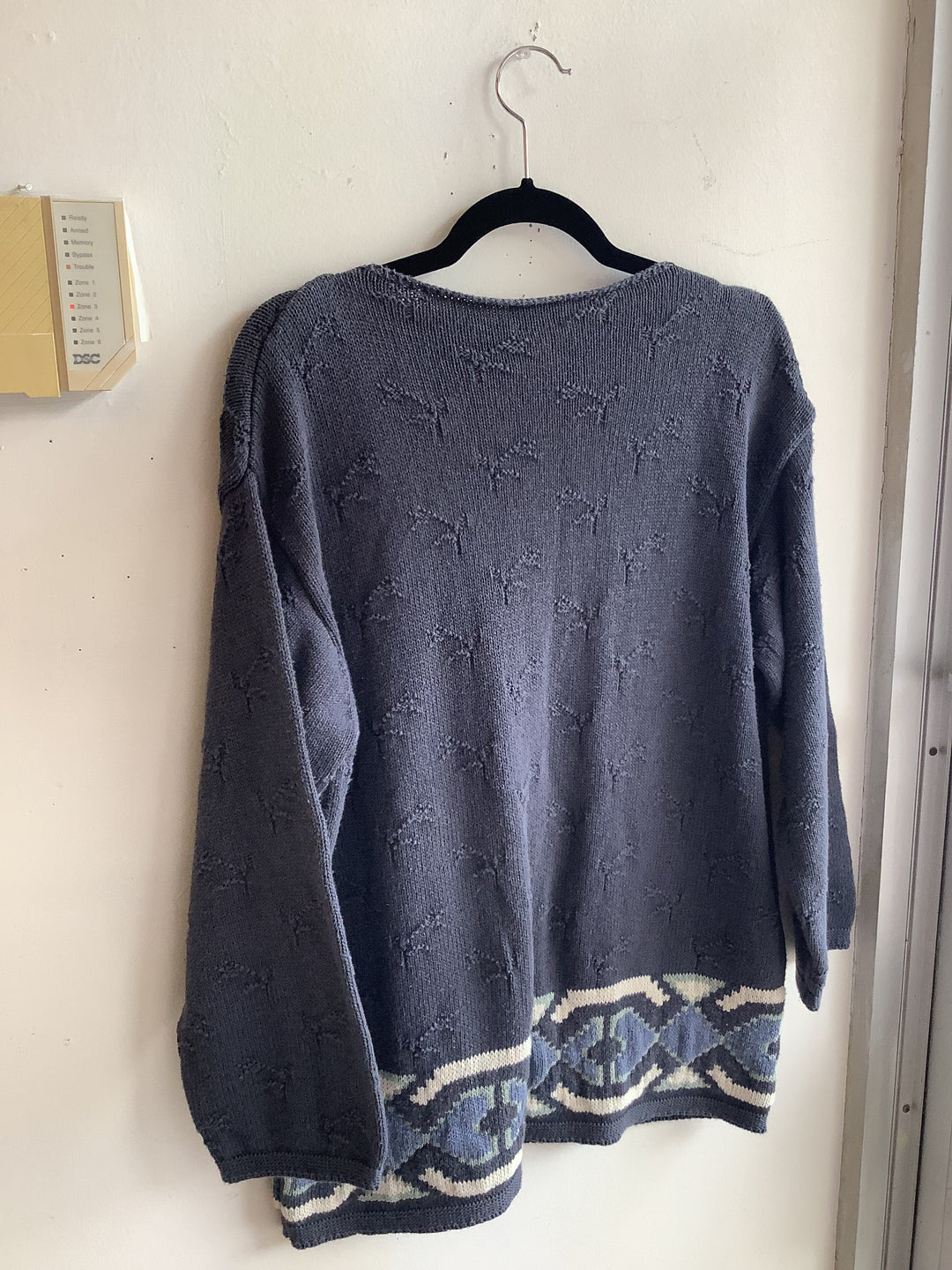 Blue Floral Knit Sweater