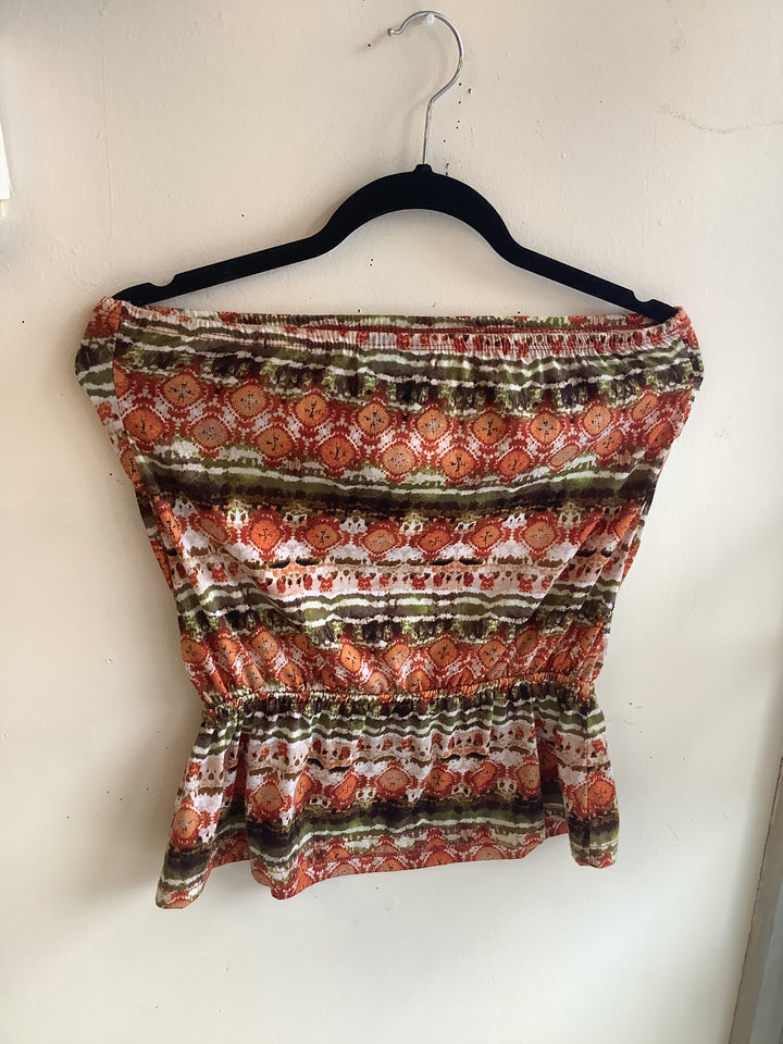 Boho Strapless Peplum Top