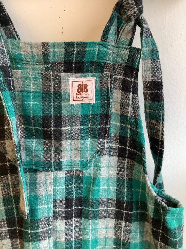 Butterflies in Ballgowns Forest Flannel Overalls