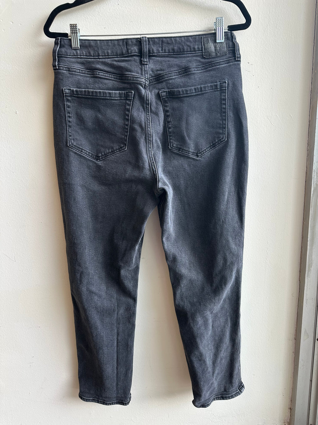 Hollister Distressed Black Straight Leg Jeans