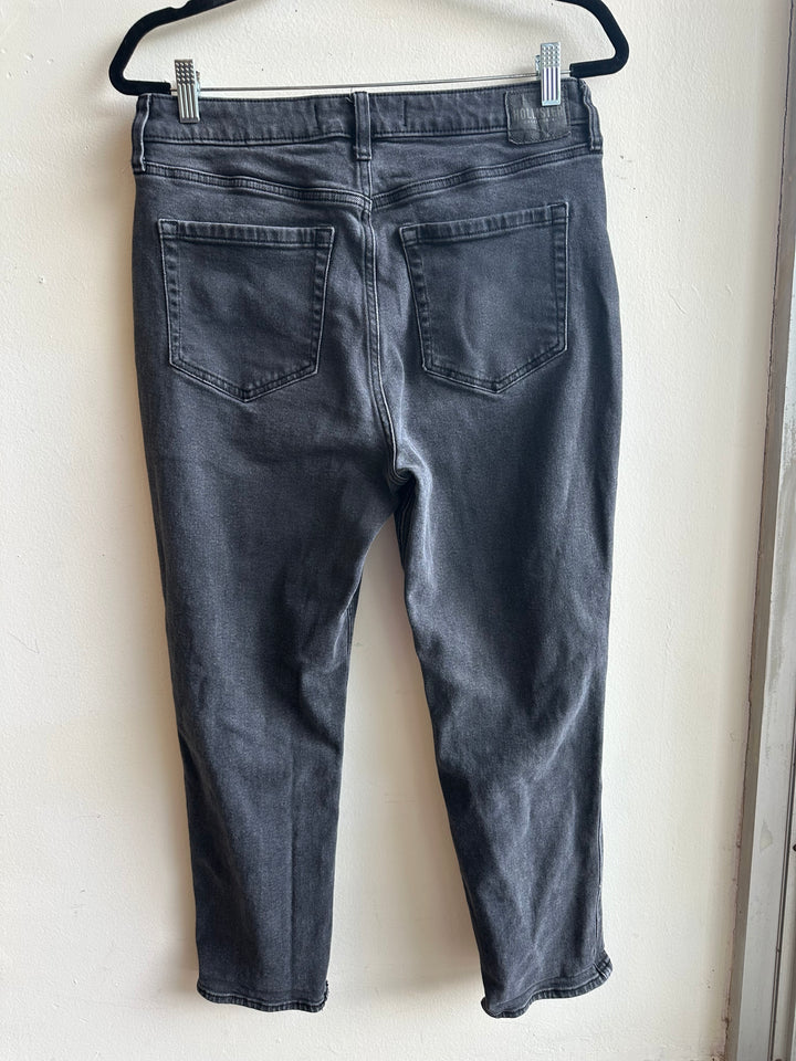 Hollister Distressed Black Straight Leg Jeans