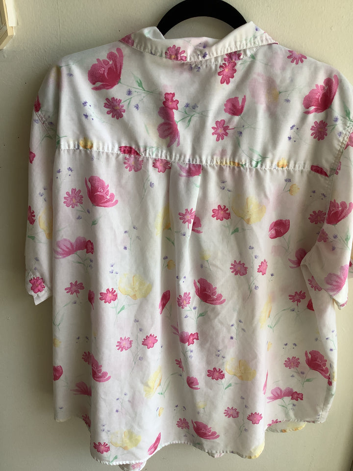 Vintage Floral Button Up Blouse