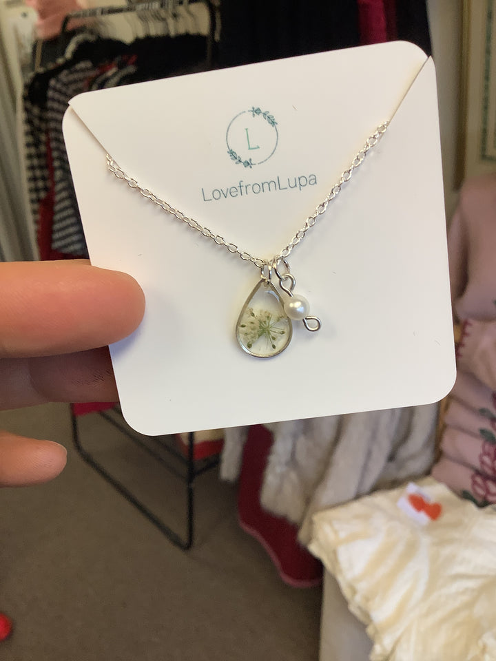 Raindrop Wildflower Necklace- Love From Lupa