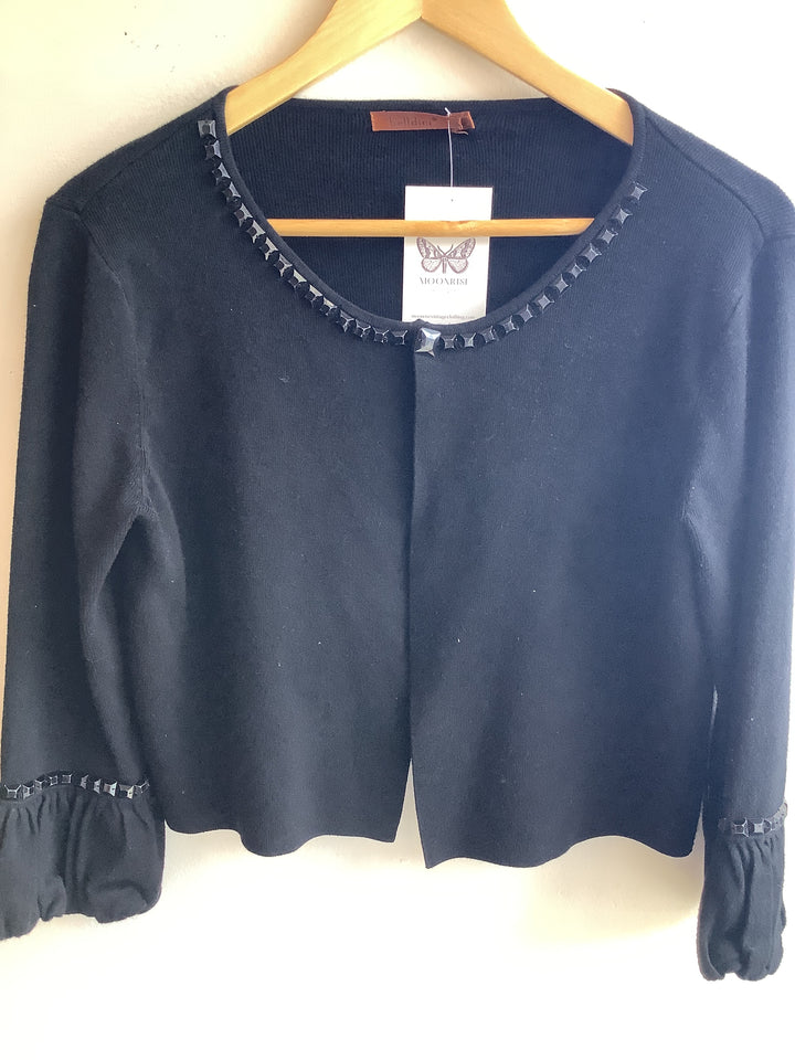 Vintage Belldini Black Studded Cropped Cardigan