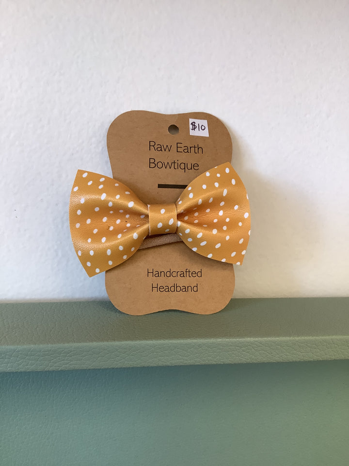 Raw Earth Bowtique Yellow Polka Dot Headband