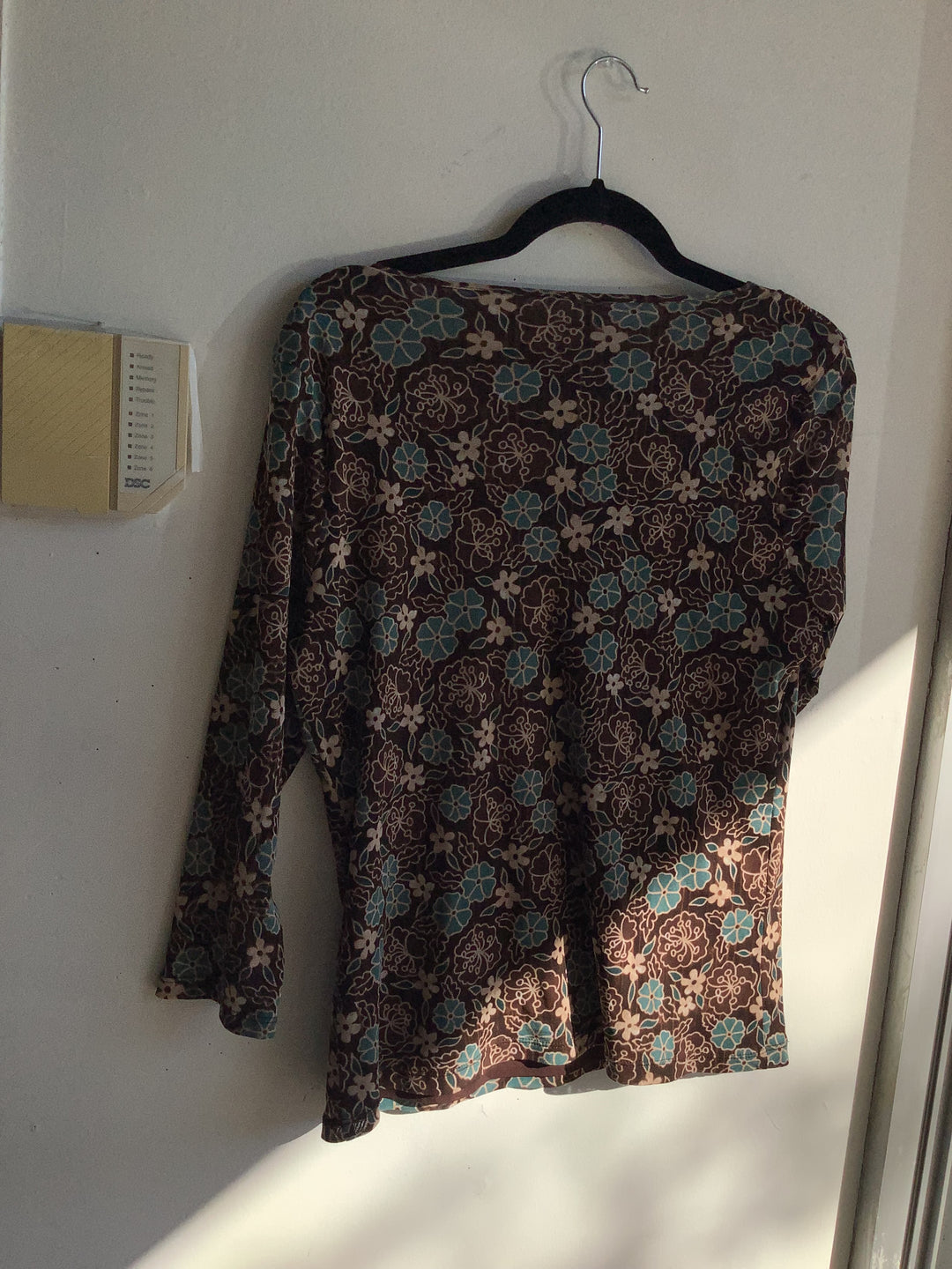 Brown and Teal Longsleeve Top