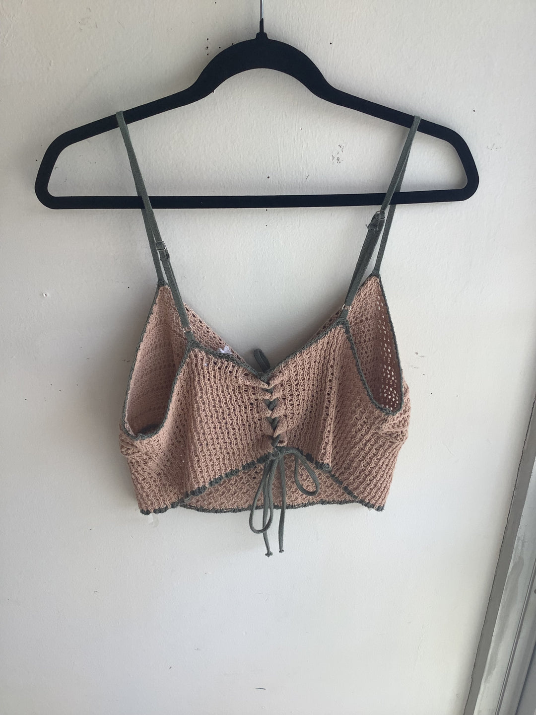 Desert Sage Knit Lace-Up Bralette