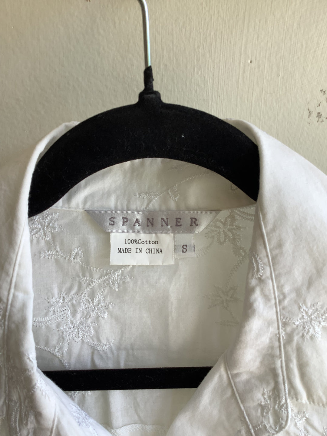 Embroidered Tie-Front Cotton Blouse