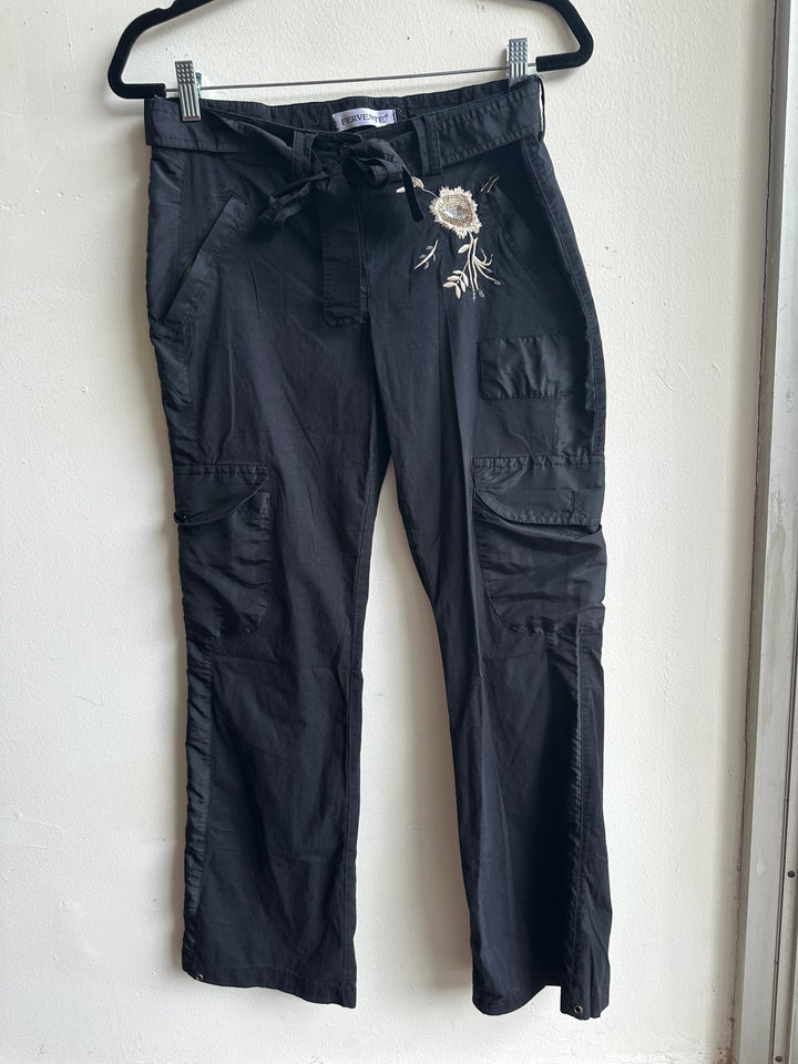 Vintage Fervente Y2K Embroidered Cargo Pants | Size 40 / M