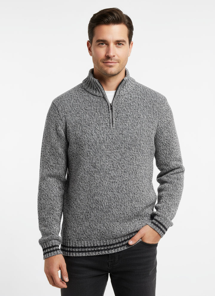 Wind River Marled Knit Quarter Zip Sweater