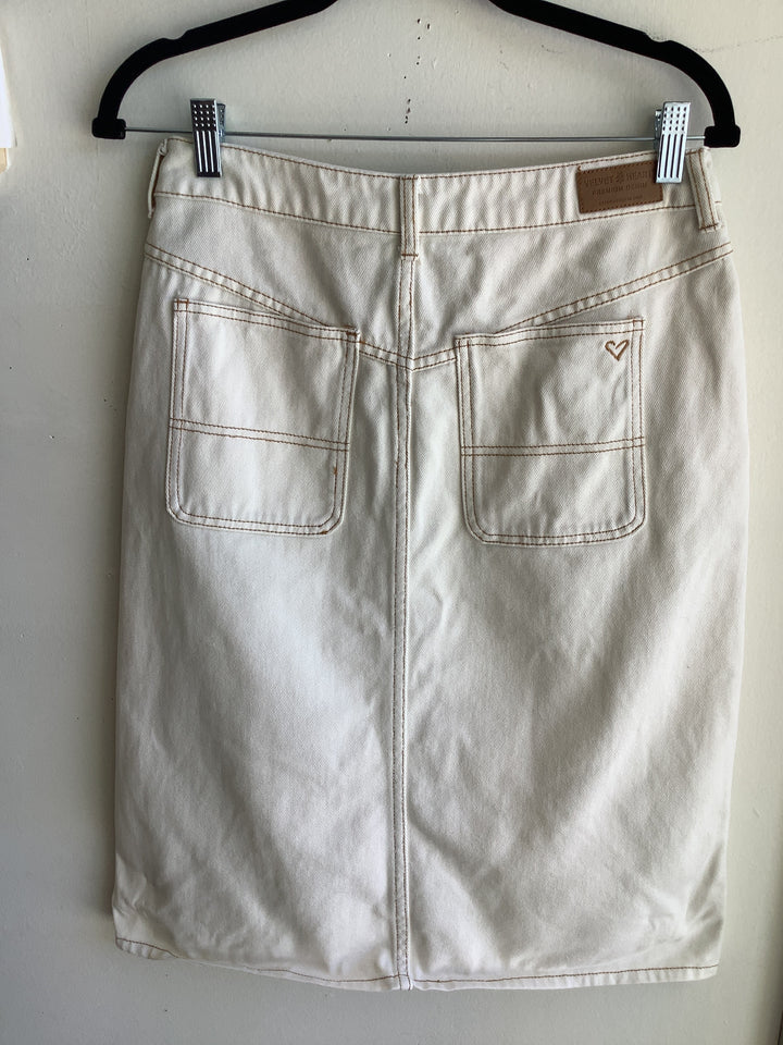 Velvet Heart Cream Denim Skirt