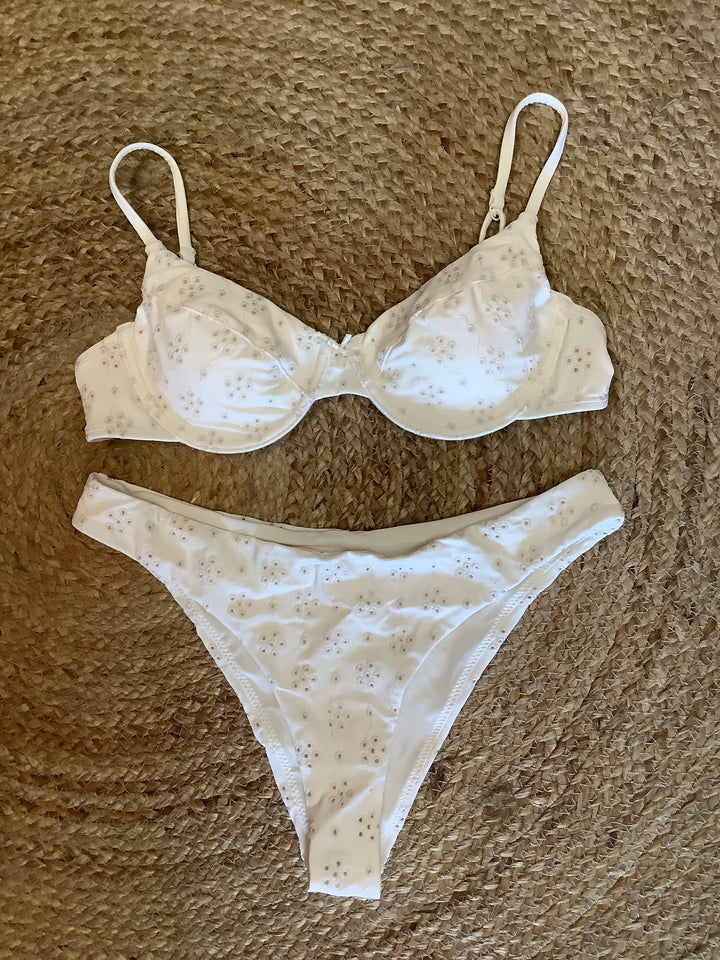 White Eyelet Bikini Set