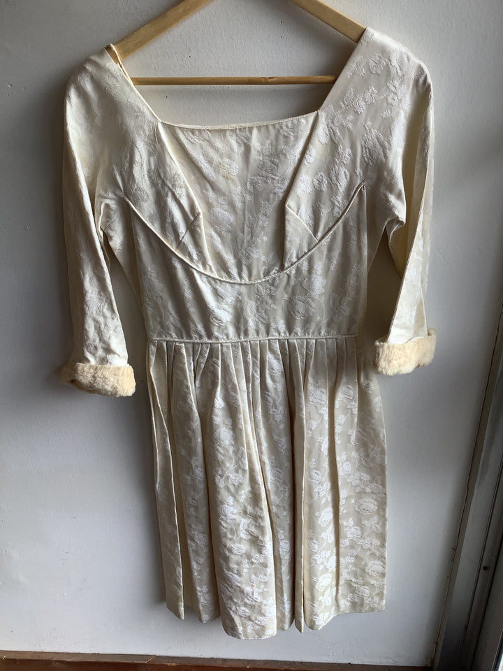 Vintage Cream Floral Romance Dress