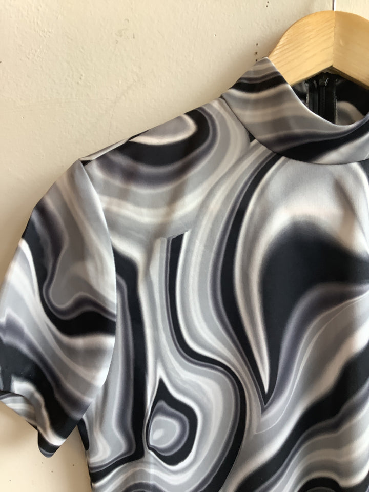 90s Midnight Marble Mock Neck Top