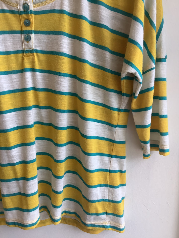 Natlasha Retro Striped Henley Top