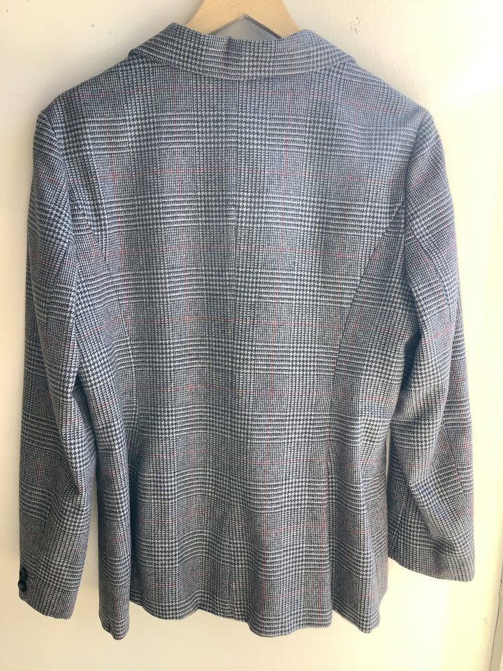 Vintage 80s Wool Glen Plaid Blazer
