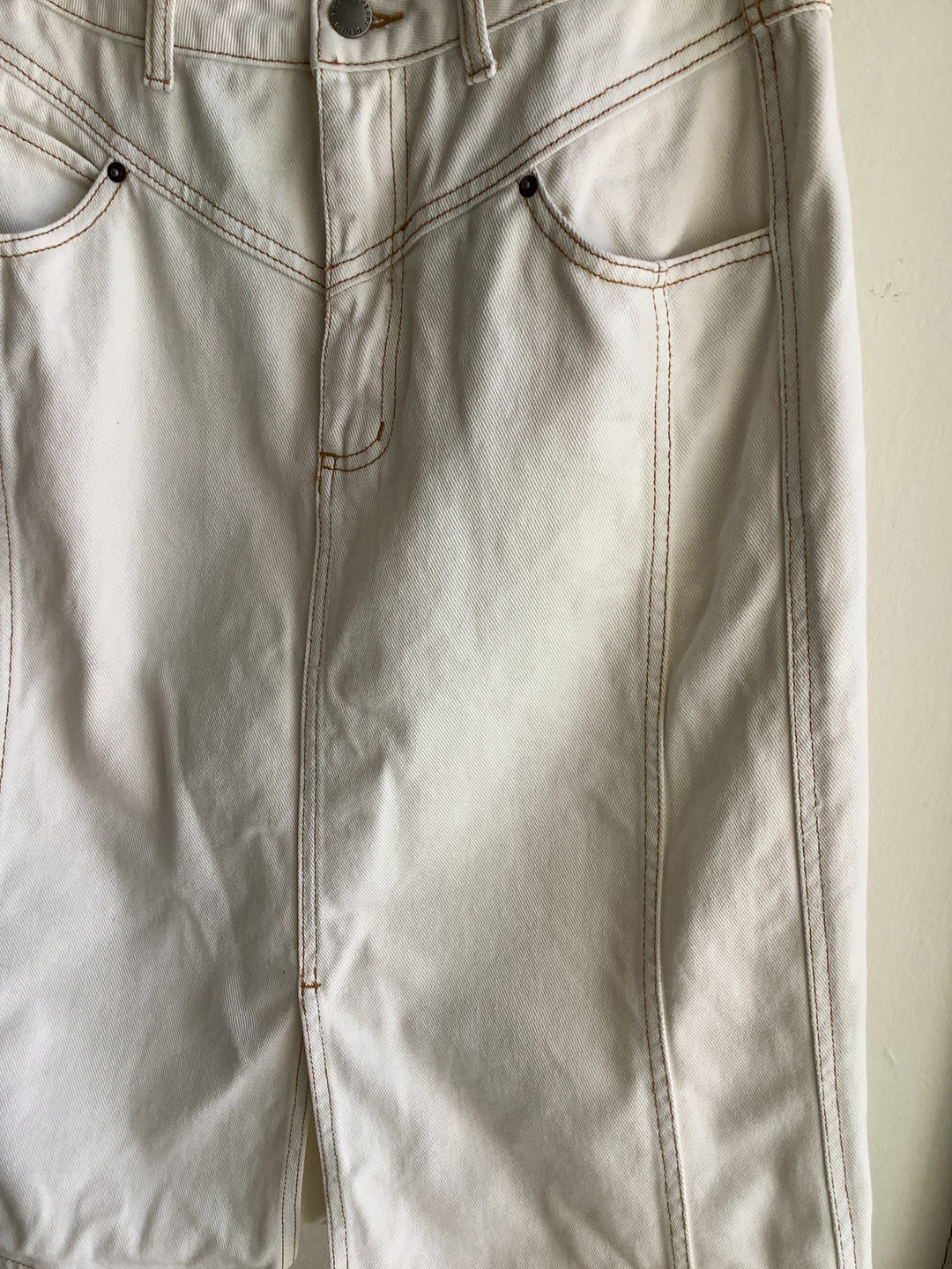 Velvet Heart Cream Denim Skirt