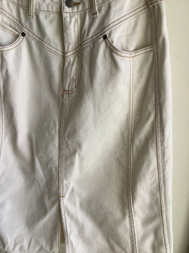 Velvet Heart Cream Denim Skirt