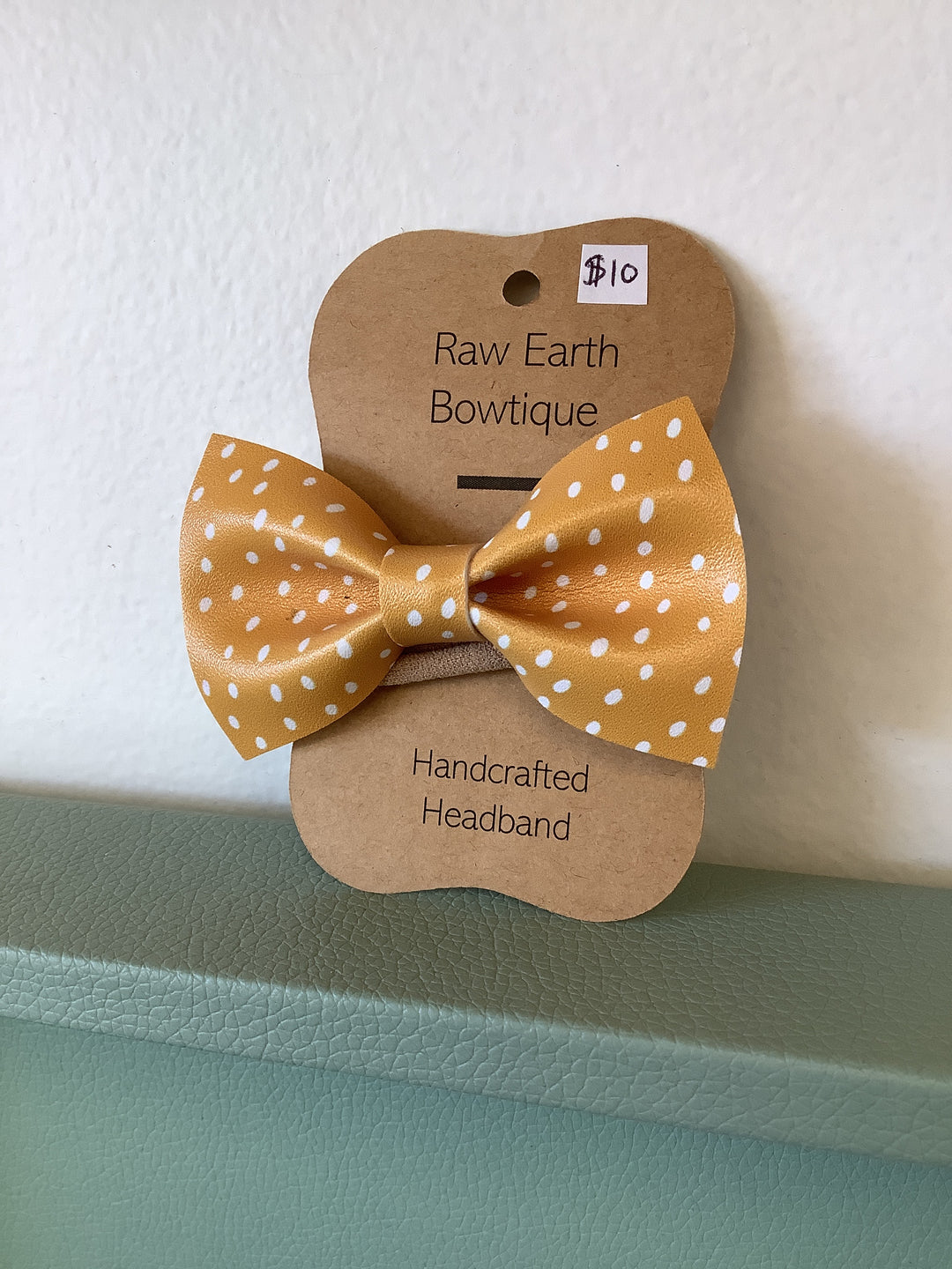 Raw Earth Bowtique Yellow Polka Dot Headband