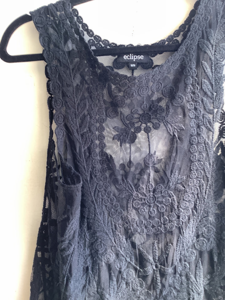 Boho Black Lace Top